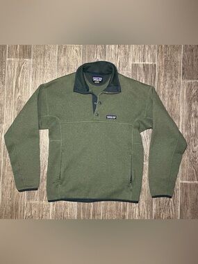 Patagonia Better Sweater Green Snap Fleece Men's Small Pullover Long Sleeve